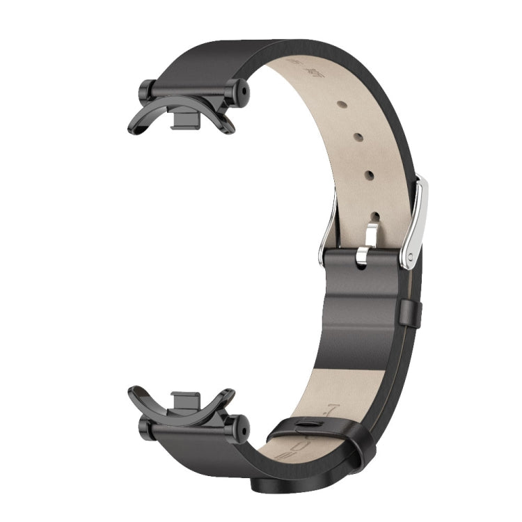 For Xiaomi Smart Band 10 / 9 / 8 Mijobs GT4 First Layer Cowhide Watch Band(Black)