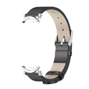 For Xiaomi Smart Band 10 / 9 / 8 Mijobs GT4 First Layer Cowhide Watch Band(Black Silver)