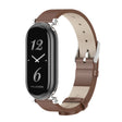 For Xiaomi Smart Band 10 / 9 / 8 Mijobs GT4 First Layer Cowhide Watch Band(Brown Silver) - free shipping - PMc TechLife - Order now!