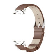 For Xiaomi Smart Band 10 / 9 / 8 Mijobs GT4 First Layer Cowhide Watch Band(Brown Silver)