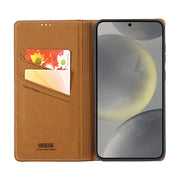 For Samsung Galaxy S24 5G GEBEI Top-grain Horizontal Flip Leather Phone Case(Brown)