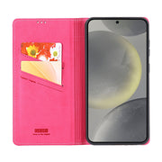 For Samsung Galaxy S24 5G GEBEI Top-grain Horizontal Flip Leather Phone Case(Rose Red)