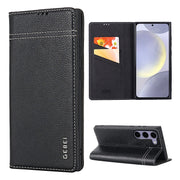 For Samsung Galaxy S24 5G GEBEI Top-grain Horizontal Flip Leather Phone Case(Black)