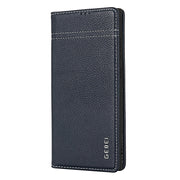 For Samsung Galaxy S24+ 5G GEBEI Top-grain Horizontal Flip Leather Phone Case(Blue)