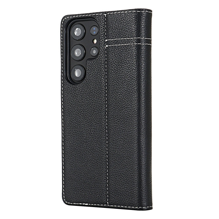 For Samsung Galaxy S24+ 5G GEBEI Top-grain Horizontal Flip Leather Phone Case(Black)