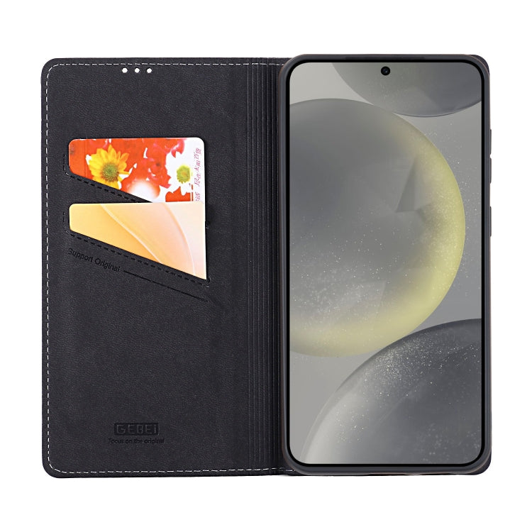 For Samsung Galaxy S24+ 5G GEBEI Top-grain Horizontal Flip Leather Phone Case(Black)