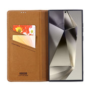 For Samsung Galaxy S24 Ultra 5G GEBEI Top-grain Horizontal Flip Leather Phone Case(Brown)