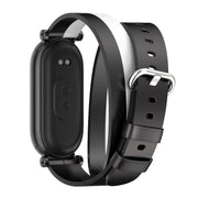 For Xiaomi Smart Band 10 / 9 / 8 Mijobs GT4 Dual-Loop Leather Watch Band(Black+White+Black)