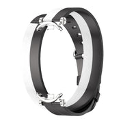 For Xiaomi Smart Band 10 / 9 / 8 Mijobs GT4 Dual-Loop Leather Watch Band(Black+White+Silver)