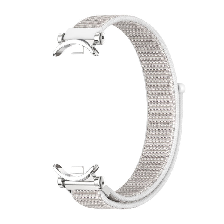 For Xiaomi Smart Band 10 / 9 / 8 Mijobs GT4 Breathable Nylon Loop Watch Band(Seashell Silver)