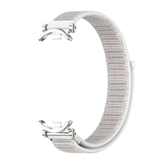 For Xiaomi Smart Band 10 / 9 / 8 Mijobs GT4 Breathable Nylon Loop Watch Band(Seashell Silver)
