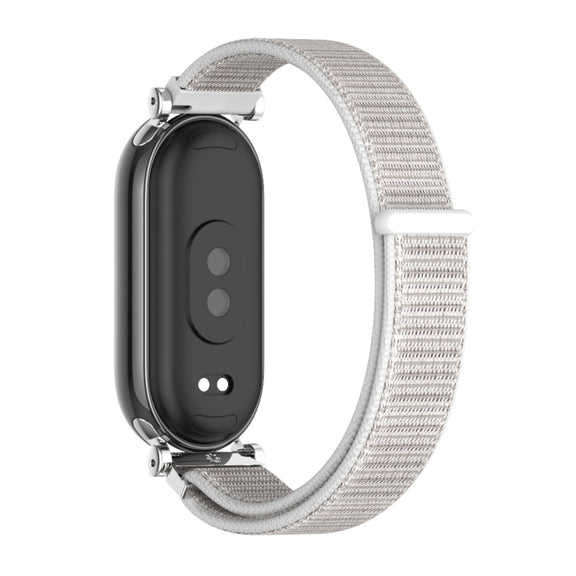 For Xiaomi Smart Band 10 / 9 / 8 Mijobs GT4 Breathable Nylon Loop Watch Band(Seashell Silver)