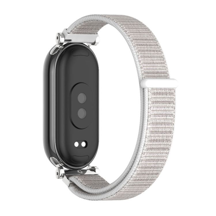 For Xiaomi Smart Band 10 / 9 / 8 Mijobs GT4 Breathable Nylon Loop Watch Band(Seashell Silver)