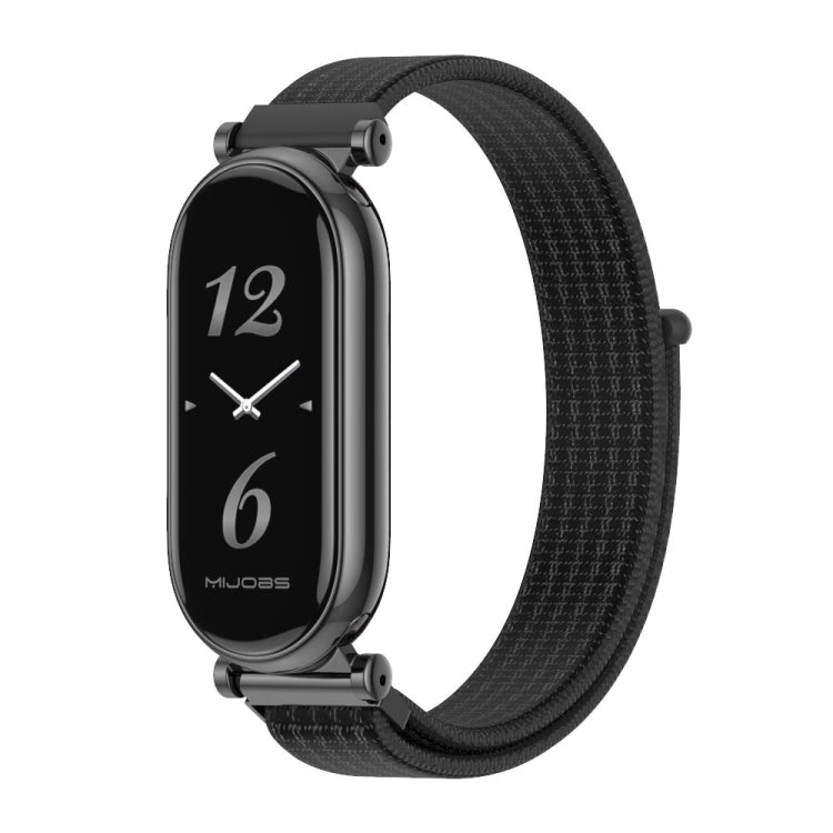 For Xiaomi Smart Band 10 / 9 / 8 Mijobs GT4 Breathable Nylon Loop Watch Band(Black)