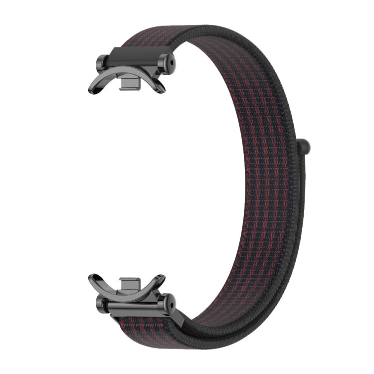 For Xiaomi Smart Band 10 / 9 / 8 Mijobs GT4 Breathable Nylon Loop Watch Band(Black Red)