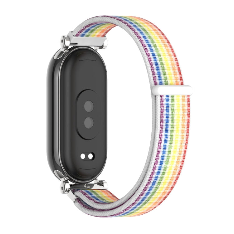 For Xiaomi Smart Band 10 / 9 / 8 Mijobs GT4 Breathable Nylon Loop Watch Band(Colorful Silver)