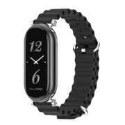 For Xiaomi Smart Band 10 / 9 / 8 Mijobs GT4 Marine Silicone Breathable Watch Band(Black Silver)