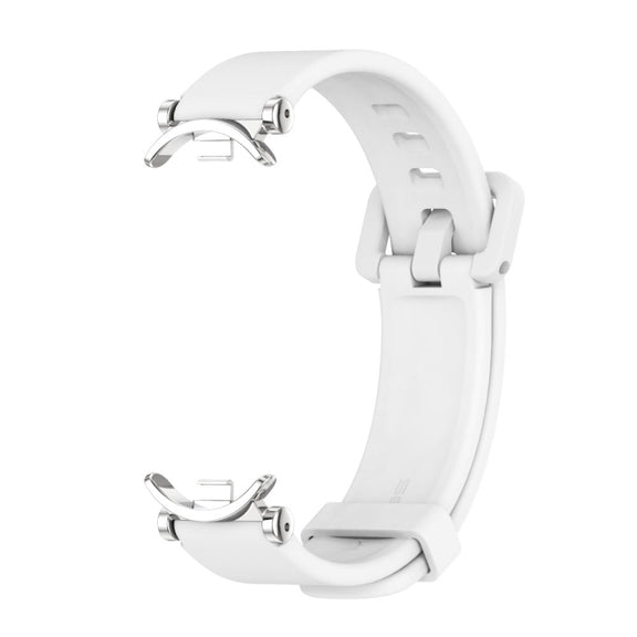For Xiaomi Smart Band 10 / 9 / 8 Mijobs GT4 Silicone Breathable Watch Band(White Silver)