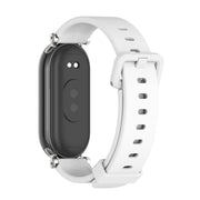 For Xiaomi Smart Band 10 / 9 / 8 Mijobs GT4 Silicone Breathable Watch Band(White Silver)