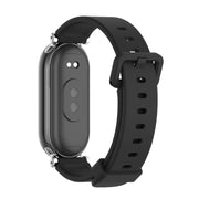 For Xiaomi Smart Band 10 / 9 / 8 Mijobs GT4 Silicone Breathable Watch Band(Black Silver)