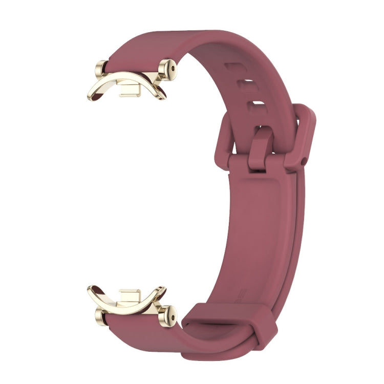 For Xiaomi Smart Band 10 / 9 / 8 Mijobs GT4 Silicone Breathable Watch Band(Wine Red Light Gold)