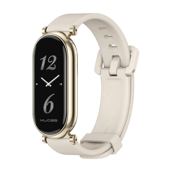 For Xiaomi Smart Band 10 / 9 / 8 Mijobs GT4 Silicone Breathable Watch Band(Grey Light Gold)