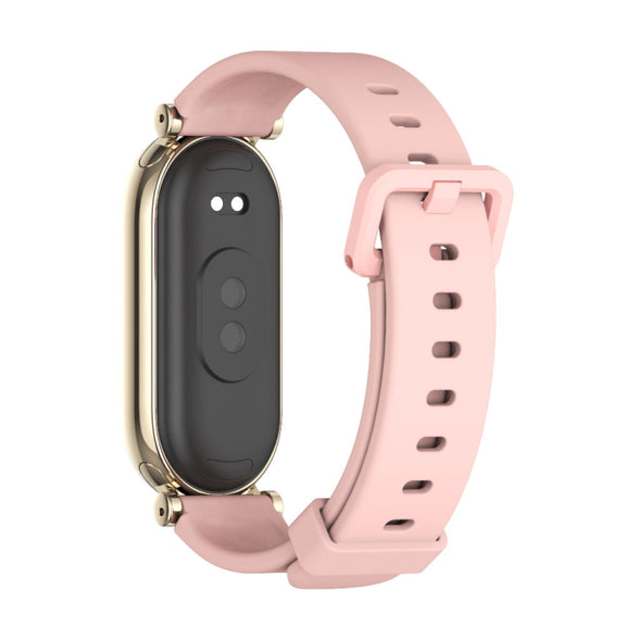 For Xiaomi Smart Band 10 / 9 / 8 Mijobs GT4 Silicone Breathable Watch Band(Pink Light Gold)
