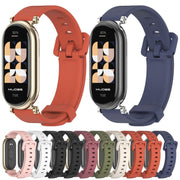 For Xiaomi Smart Band 10 / 9 / 8 Mijobs GT4 Silicone Breathable Watch Band(White Silver)