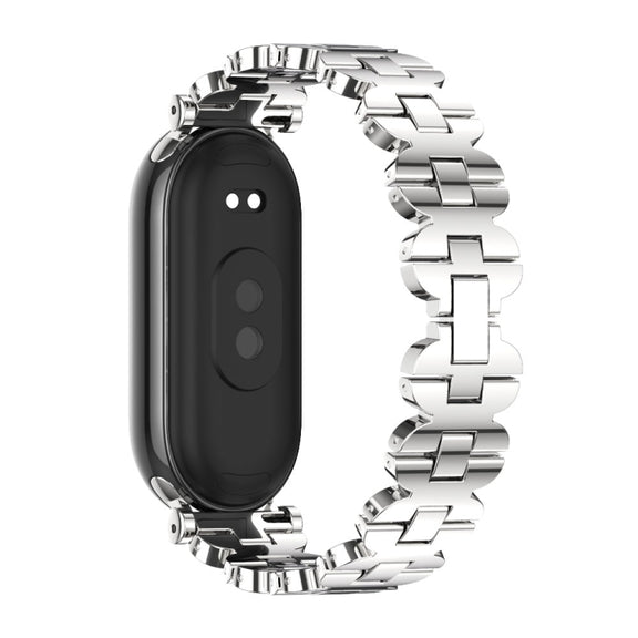 For Xiaomi Smart Band 10 / 9 / 8 Mijobs GT4 Bone Chain Metal Watch Band(Silver)
