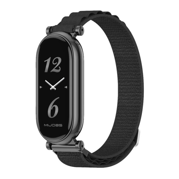 For Xiaomi Mi Band 8 / 9 / 9 NFC Mijobs GT4 Nylon Breathable Watch Band(Black)