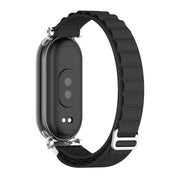 For Xiaomi Smart Band 10 / 9 / 8 Mijobs GT4 Nylon Breathable Watch Band(Black Silver)