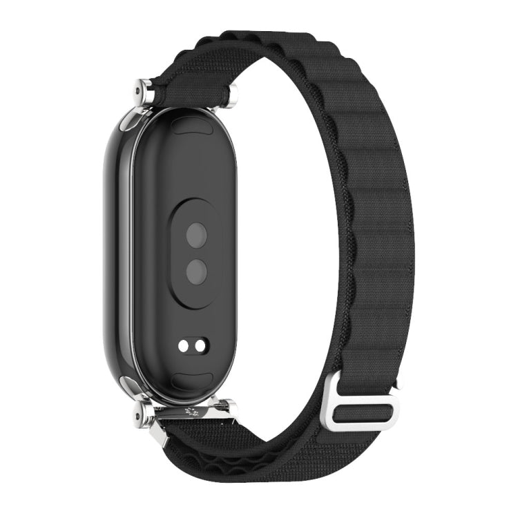 For Xiaomi Smart Band 10 / 9 / 8 Mijobs GT4 Nylon Breathable Watch Band(Black Silver)