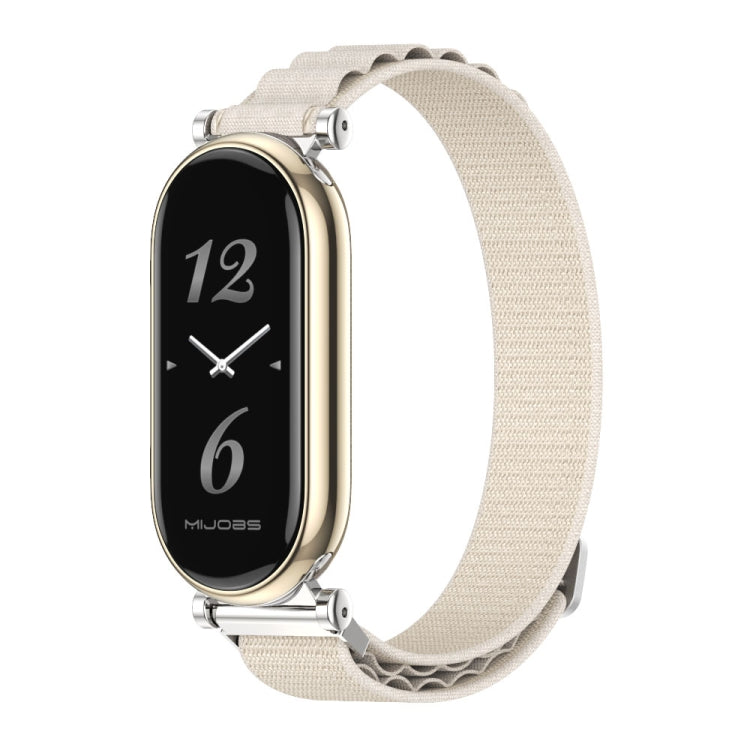 For Xiaomi Mi Band 8 Mijobs GT4 Nylon Breathable Watch Band(Grey Silver)
