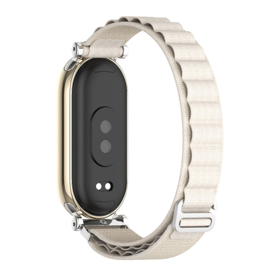 For Xiaomi Mi Band 8 Mijobs GT4 Nylon Breathable Watch Band(Grey Silver)