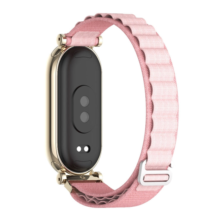 For Xiaomi Mi Band 8 / 9 / 9 NFC Mijobs GT4 Nylon Breathable Watch Band(Pink Light Gold)