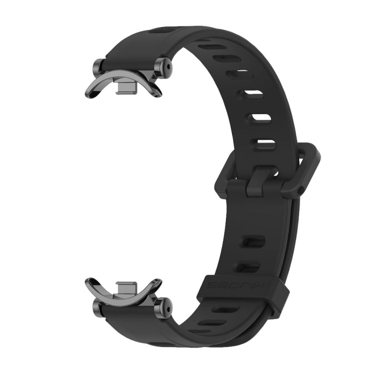 For Xiaomi Smart Band 10 / 9 / 8 Mijobs GT4 Flat Hole Silicone Watch Band(Black)