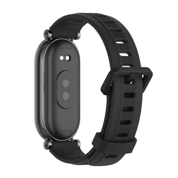 For Xiaomi Smart Band 10 / 9 / 8 Mijobs GT4 Flat Hole Silicone Watch Band(Black)