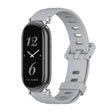 For Xiaomi Mi Band 8 Mijobs GT4 Flat Hole Silicone Watch Band(Grey Silver) - Watch Bands by MIJOBS | Online Shopping South Africa | PMC TechLife
