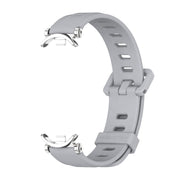 For Xiaomi Mi Band 8 Mijobs GT4 Flat Hole Silicone Watch Band(Grey Silver)