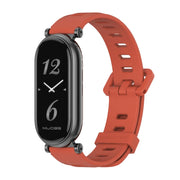 For Xiaomi Smart Band 10 / 9 / 8 Mijobs GT4 Flat Hole Silicone Watch Band(Orange Black)