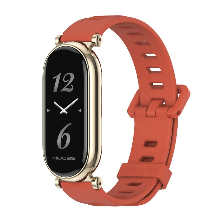 For Xiaomi Smart Band 10 / 9 / 8 Mijobs GT4 Flat Hole Silicone Watch Band(Orange Light Gold)