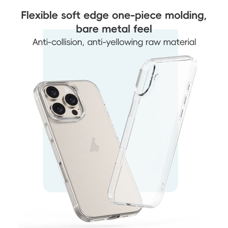 For iPhone 16 Plus ZGA Clear TPU Shockproof Phone Case(Transparent)