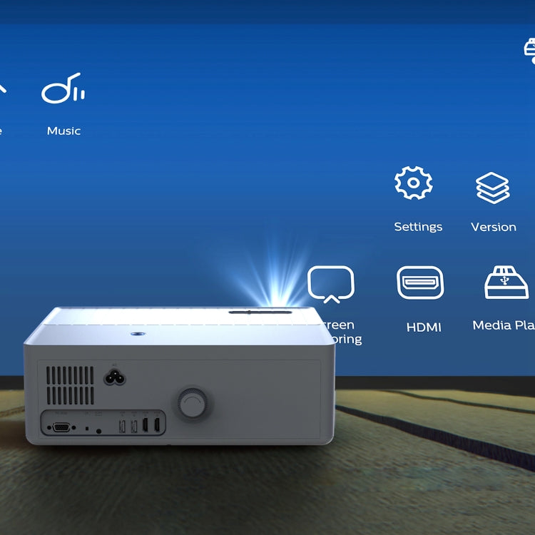 D4000 Android 9.0 1080P HD Home Portable LED Projector(EU Plug)