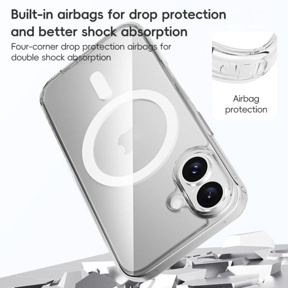 For iPhone 16 Pro Max ZGA Magsafe Clear PC Hybrid TPU Phone Case(Transparent)