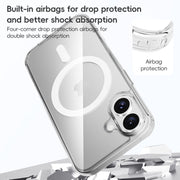 For iPhone 16 Plus ZGA Magsafe Clear PC Hybrid TPU Phone Case(Transparent)
