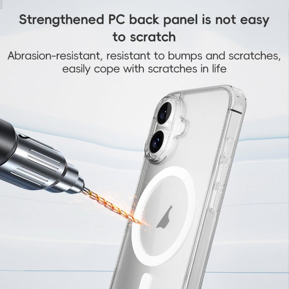 For iPhone 16 Plus ZGA Magsafe Clear PC Hybrid TPU Phone Case(Transparent)