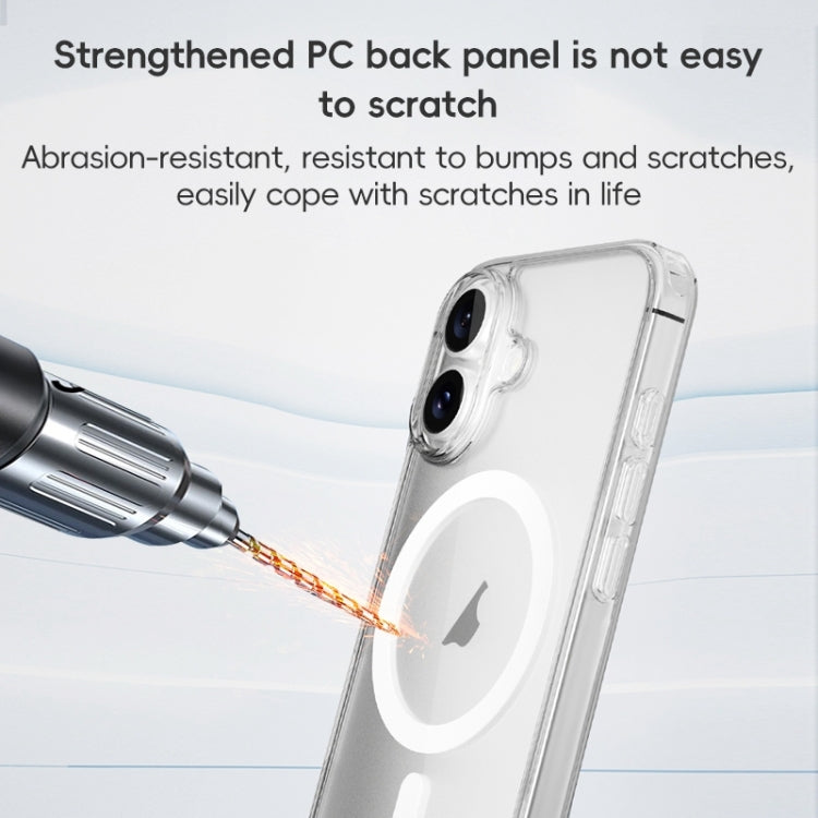 For iPhone 16 Plus ZGA Magsafe Clear PC Hybrid TPU Phone Case(Transparent)