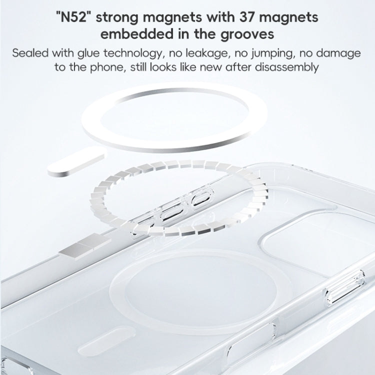 For iPhone 16 ZGA Magsafe Clear PC Hybrid TPU Phone Case(Transparent)