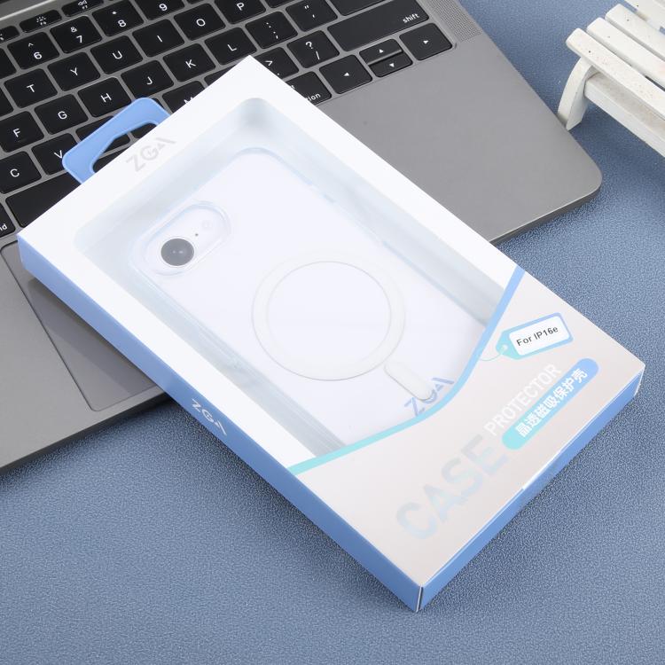 For iPhone 16e ZGA Magsafe Clear PC Hybrid TPU Phone Case(Transparent)