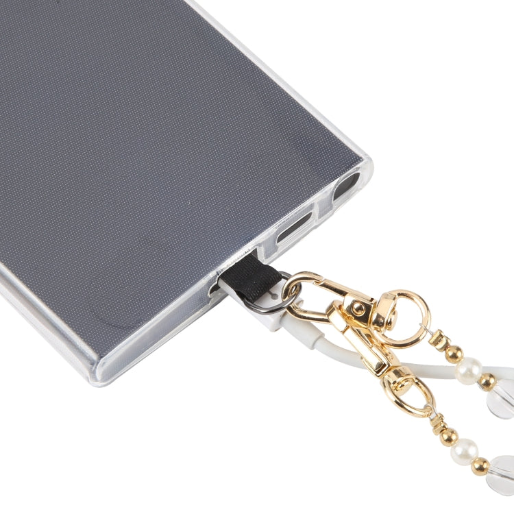 Mobile Phone Anti-lost Long Chain Flash Diamond Pearl Crossbody Lanyard(Black)